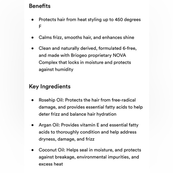 $8 🌸 Briogeo Farewell Frizz Blow Dry + Heat Protect ~ NEW - Picture 2 of 5